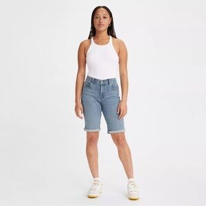 Levi’s Bermuda Jean Shorts Size 30 Rolled Cuff Medium Wash Denim